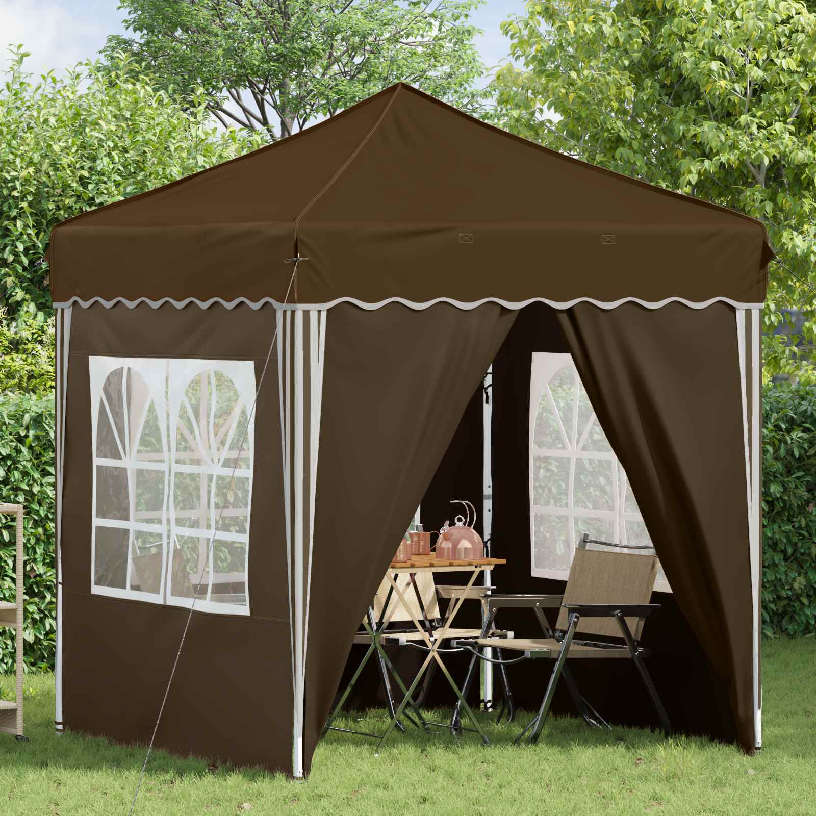 Tenda per feste a pop-up 195 x 195 x 245 cm Tortora