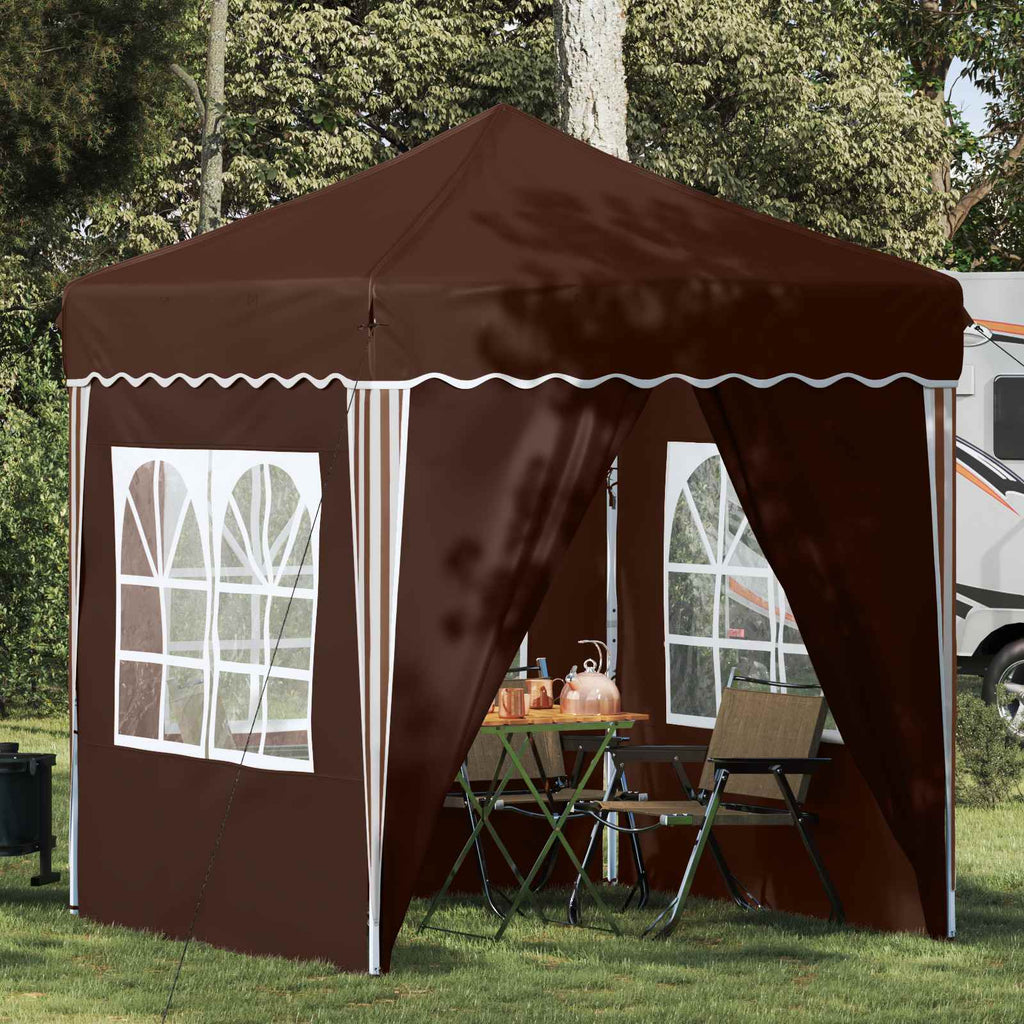Tenda per feste a pop-up 195 x 195 x 245 cm Marrone