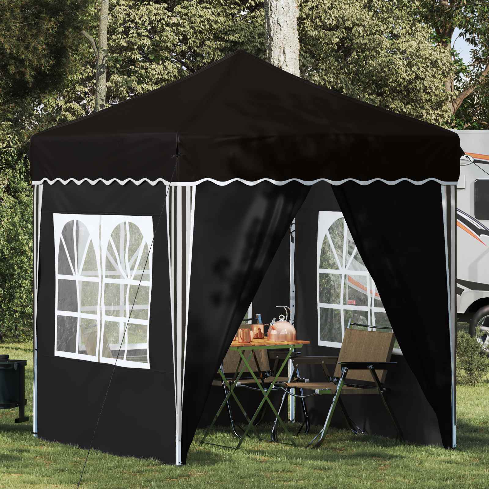 Tenda per feste a pop-up 195 x 195 x 245 cm Nero Tessuto Oxford