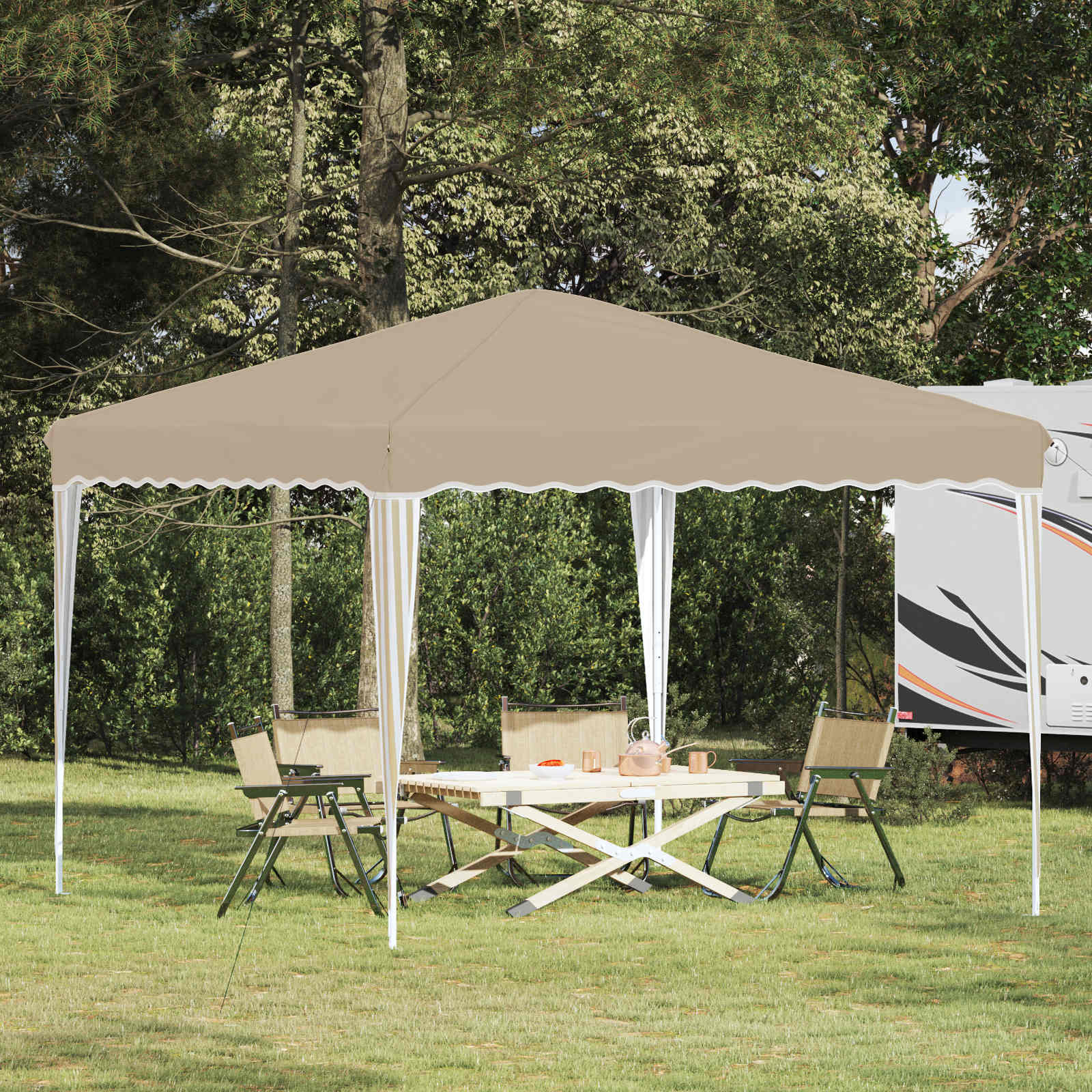 Tenda per feste a pop-up 288 x 288 x 245 cm Crema