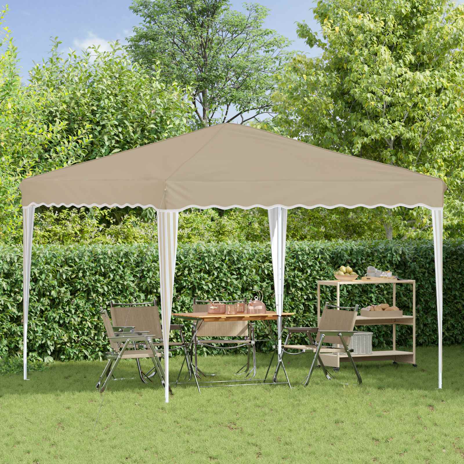 Tenda per feste a pop-up 288 x 288 x 245 cm Crema