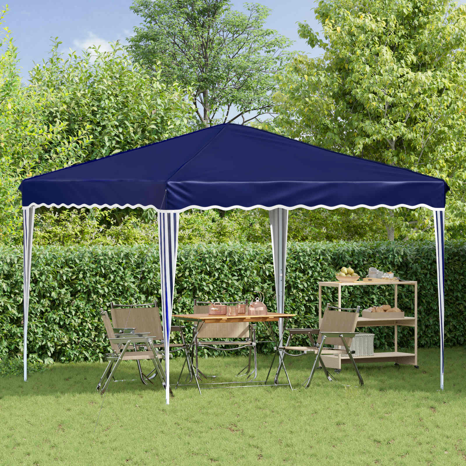 Tenda per feste a pop-up 288 x 288 x 245 cm Blu Tessuto Oxford