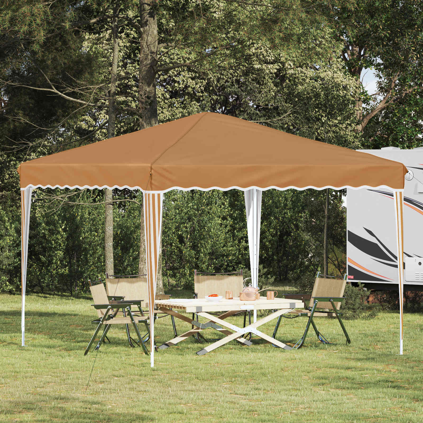 Tenda per feste a pop-up 288 x 288 x 245 cm Beige