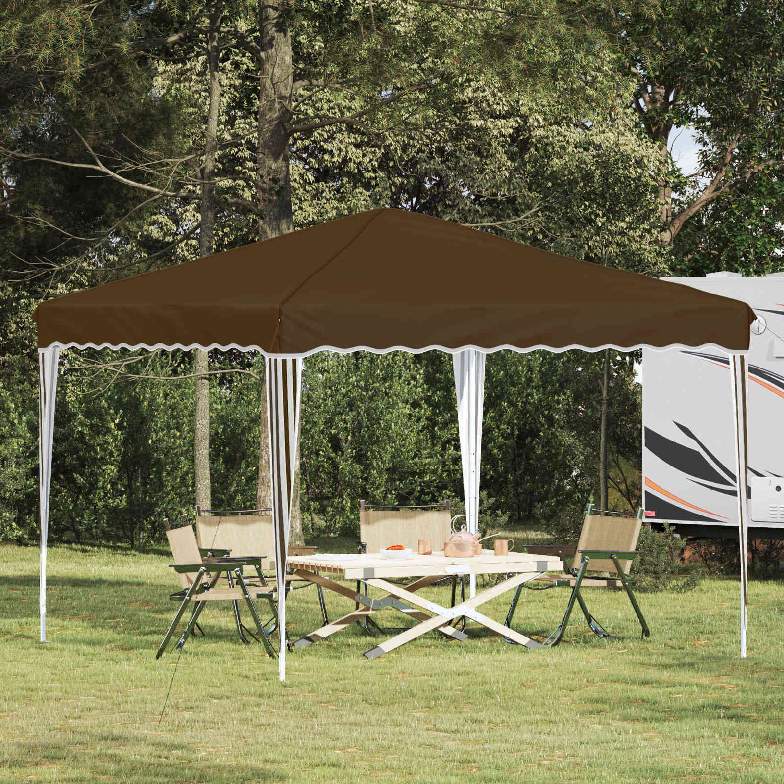 Tenda per feste a pop-up 288 x 288 x 245 cm Tortora