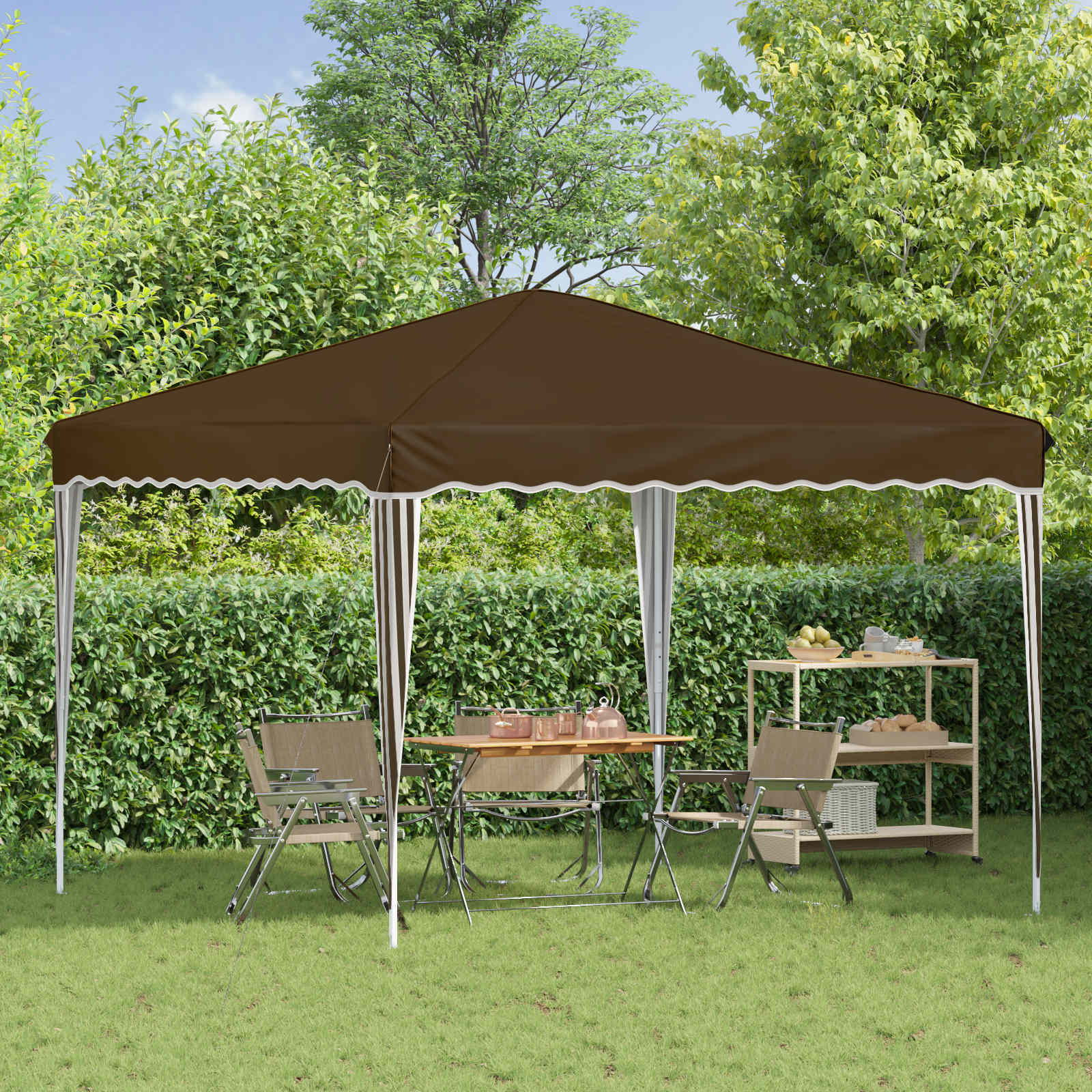 Tenda per feste a pop-up 288 x 288 x 245 cm Tortora
