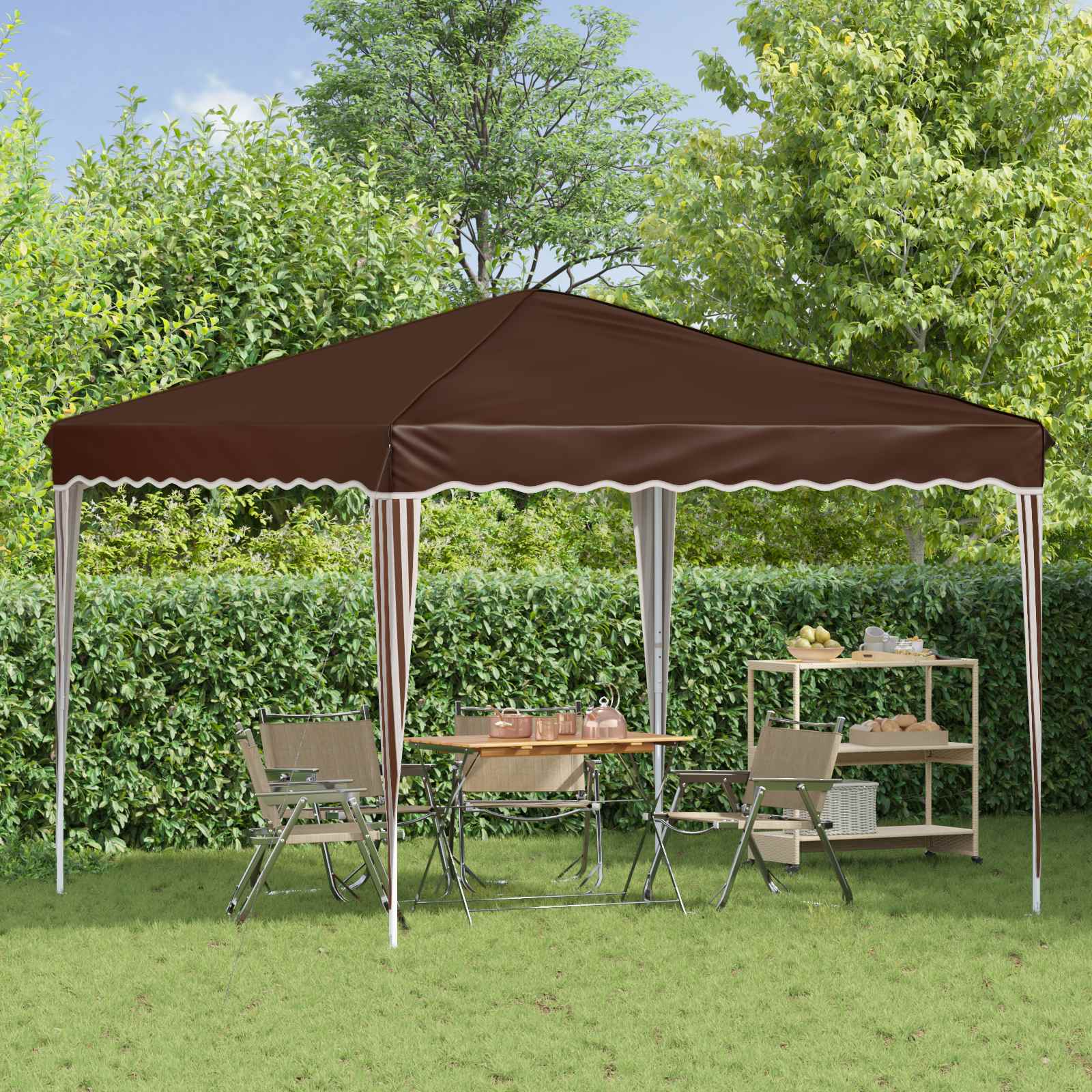 Tenda per feste a pop-up 288 x 288 x 245 cm Marrone
