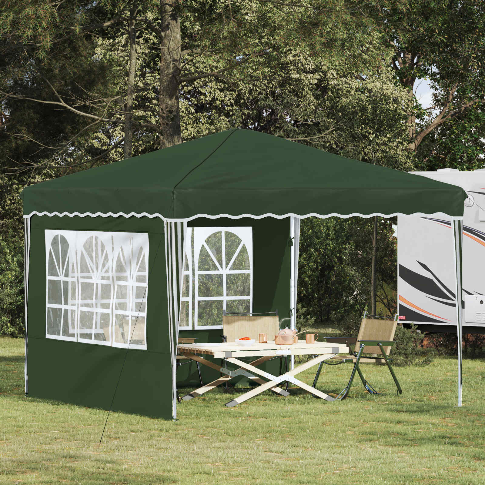 Tenda per feste a pop-up 288 x 288 x 245 cm Verde