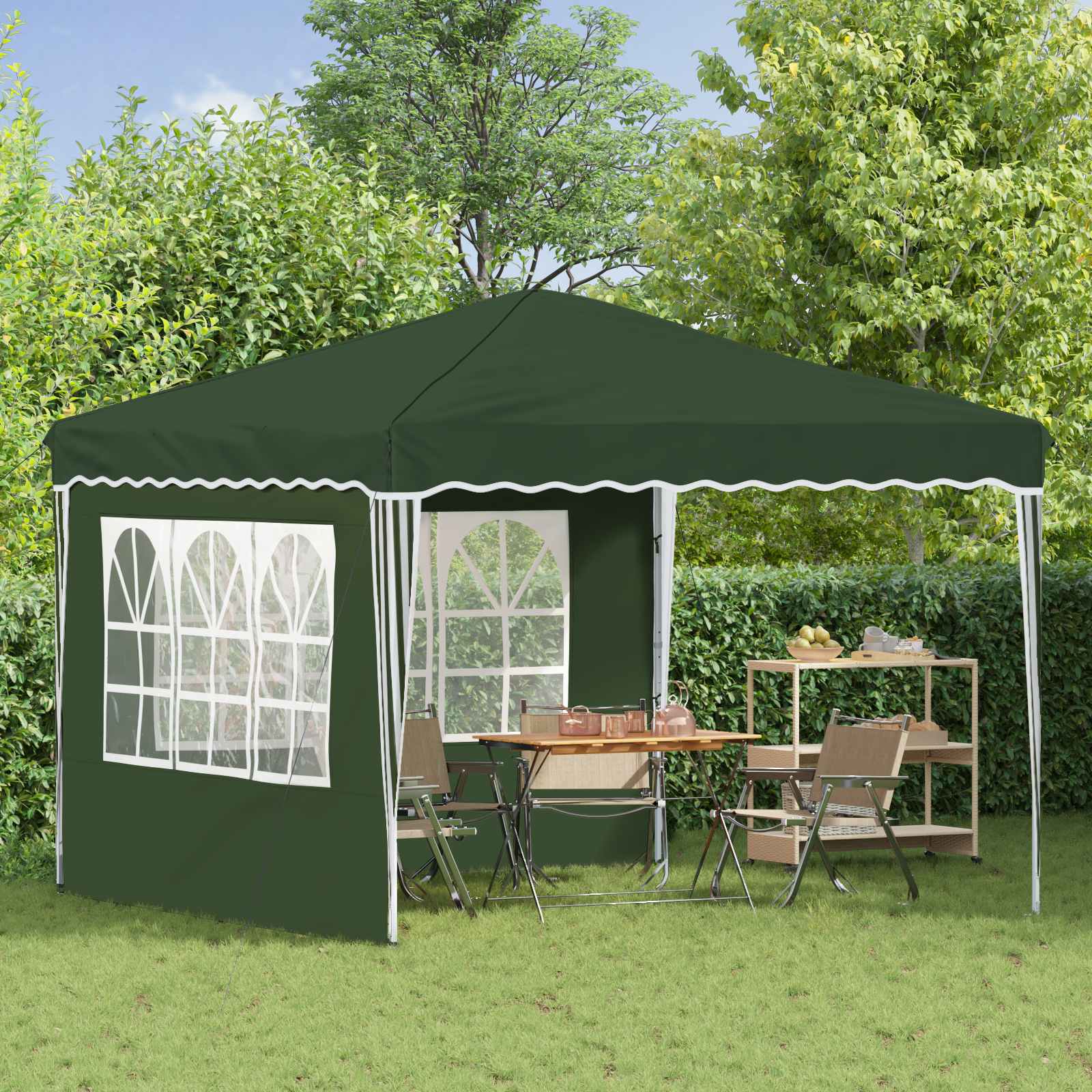 Tenda per feste a pop-up 288 x 288 x 245 cm Verde