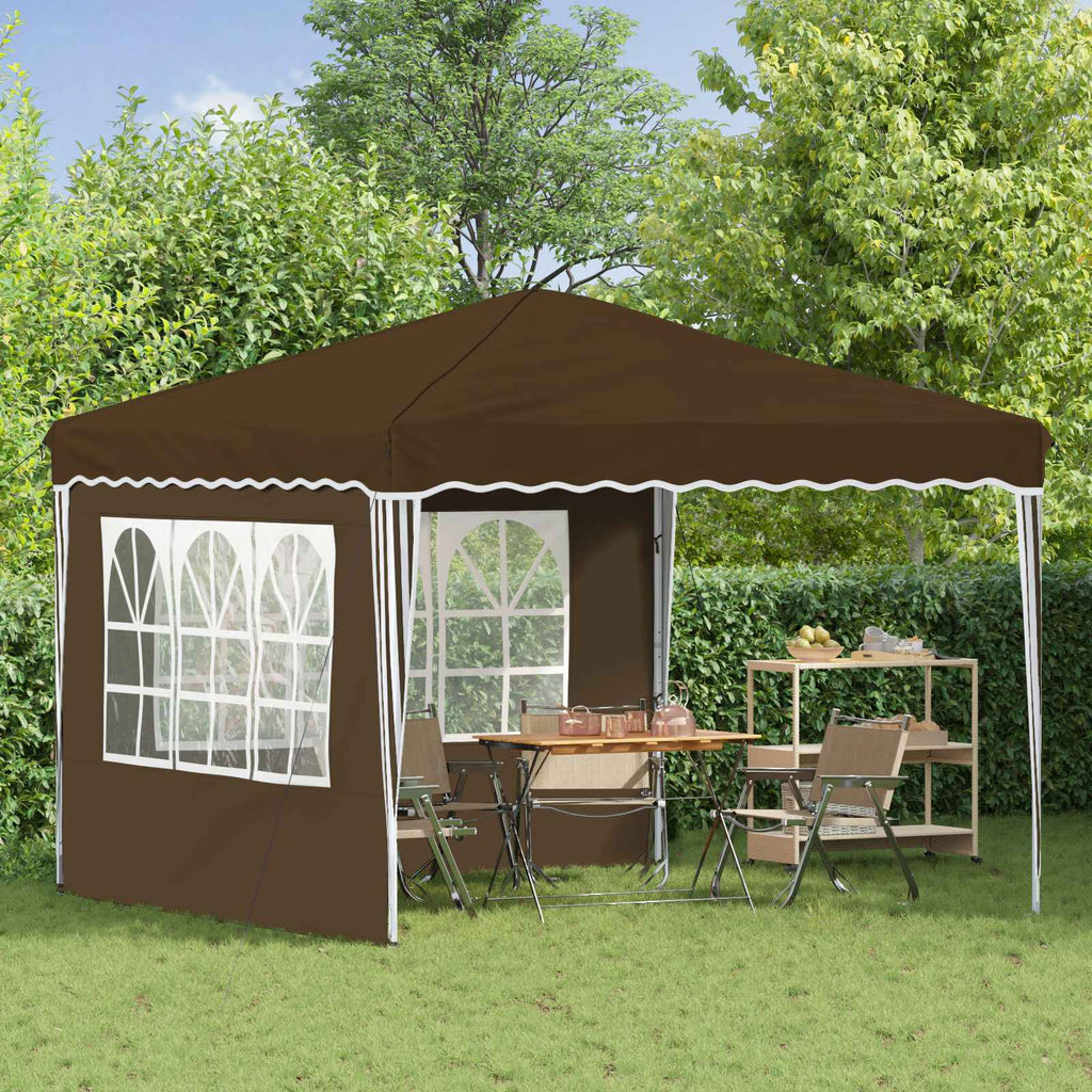 Tenda per feste a pop-up 288 x 288 x 245 cm Tortora