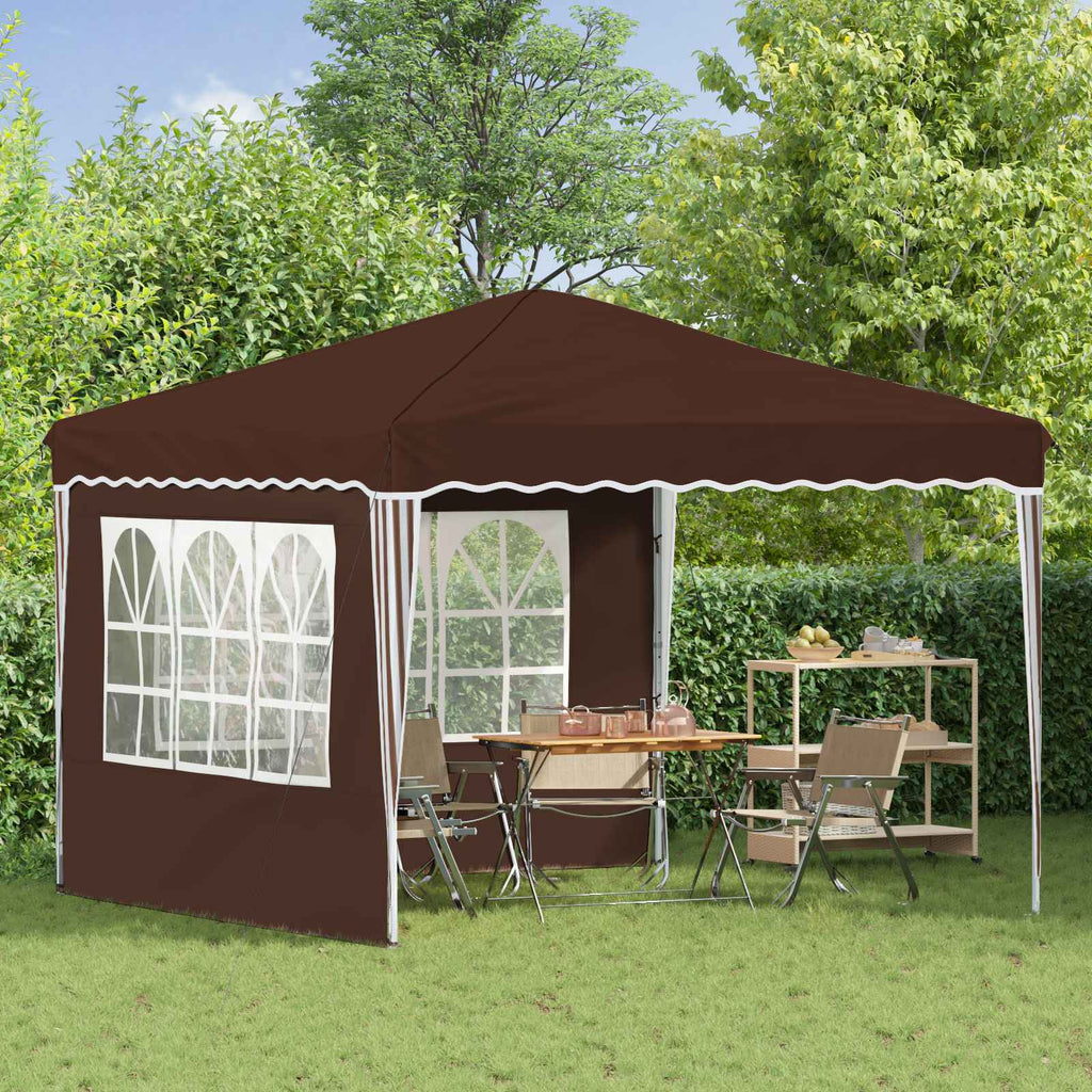 Tenda per feste a pop-up 288 x 288 x 245 cm Marrone