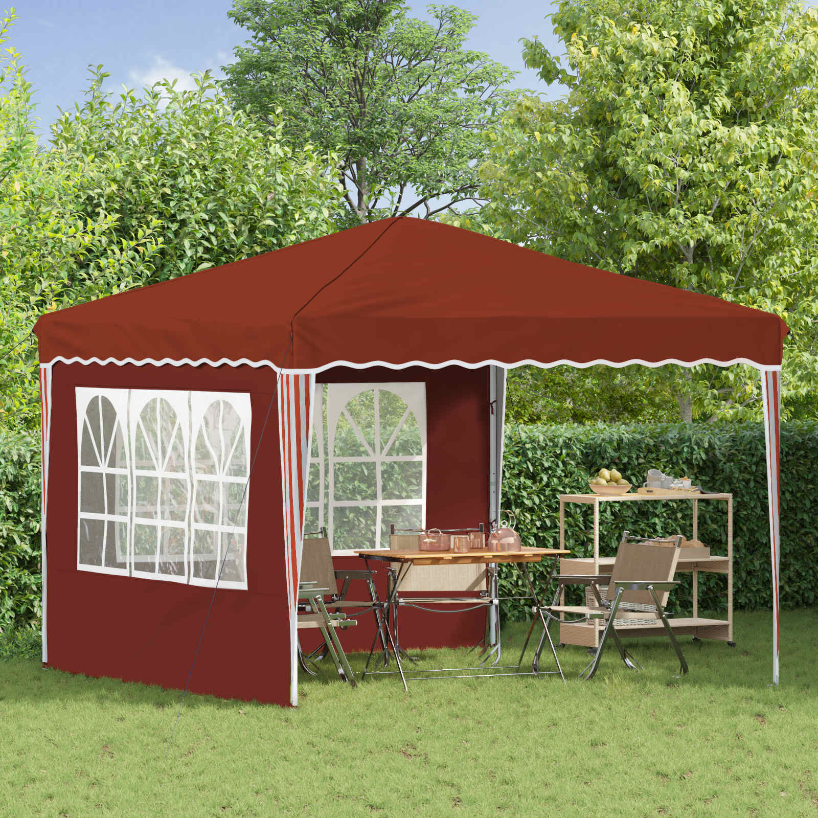 Tenda per feste a pop-up 288 x 288 x 245 cm Terracotta