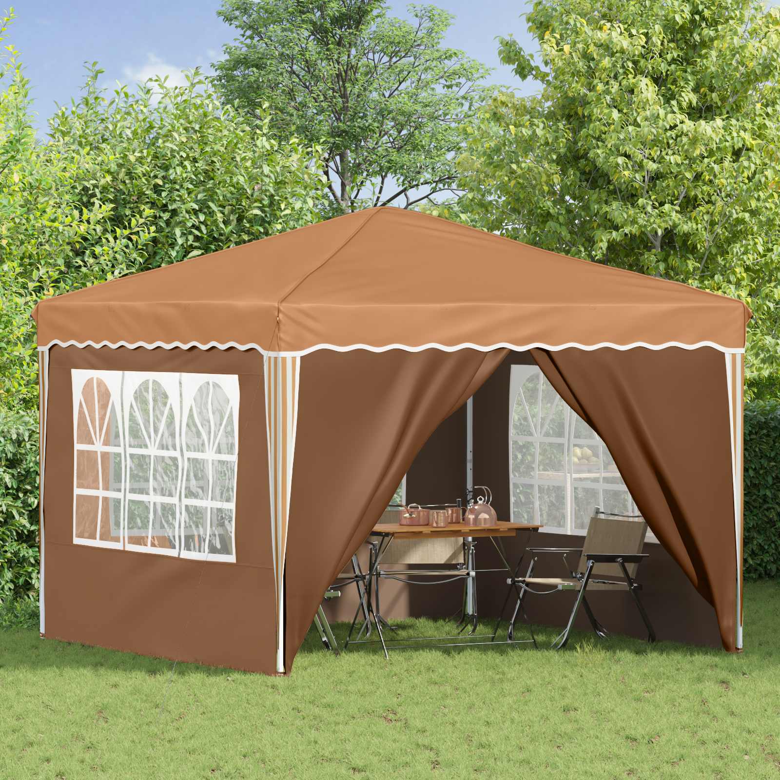Tenda per feste a pop-up 288 x 288 x 245 cm Beige