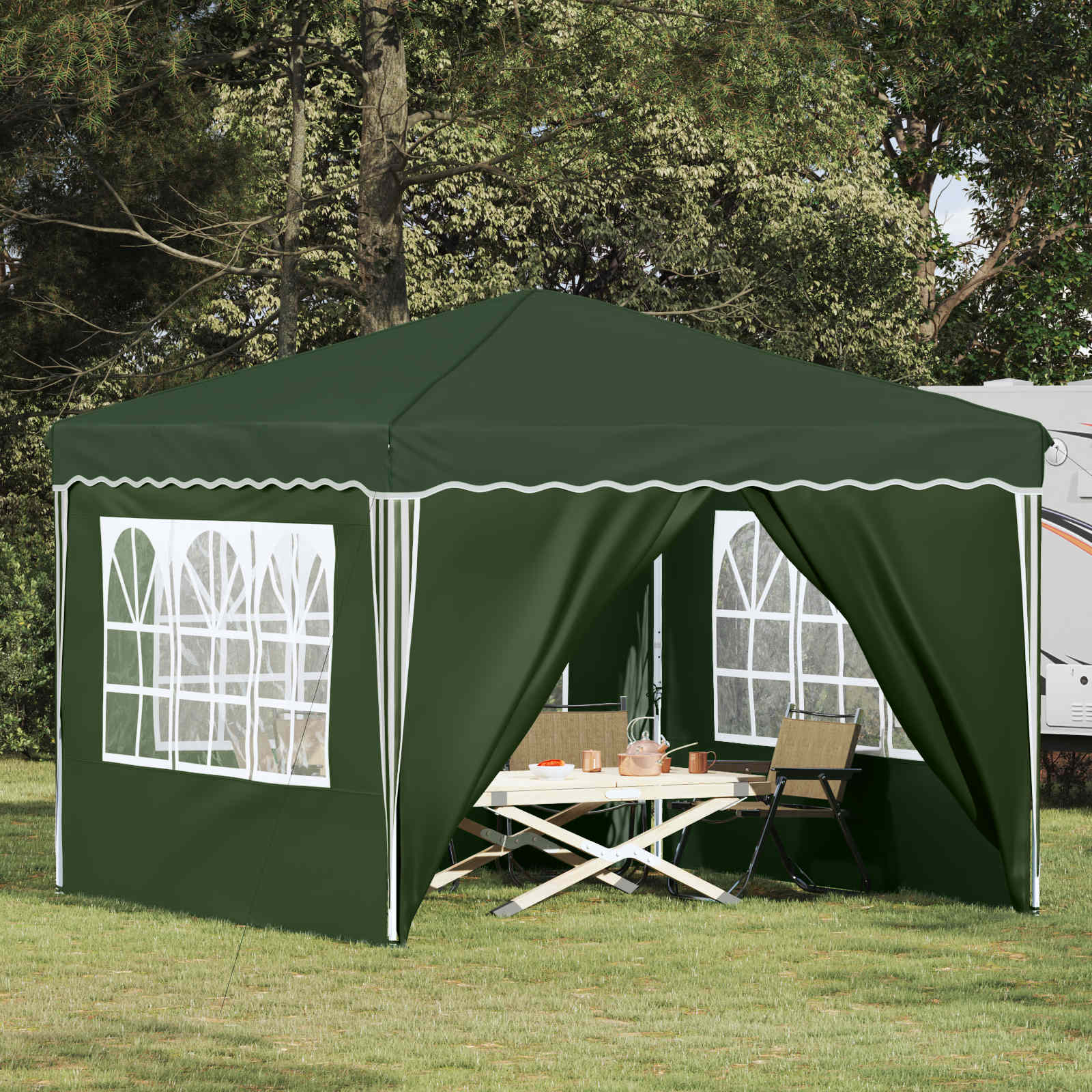 Tenda per feste a pop-up 288 x 288 x 245 cm Verde