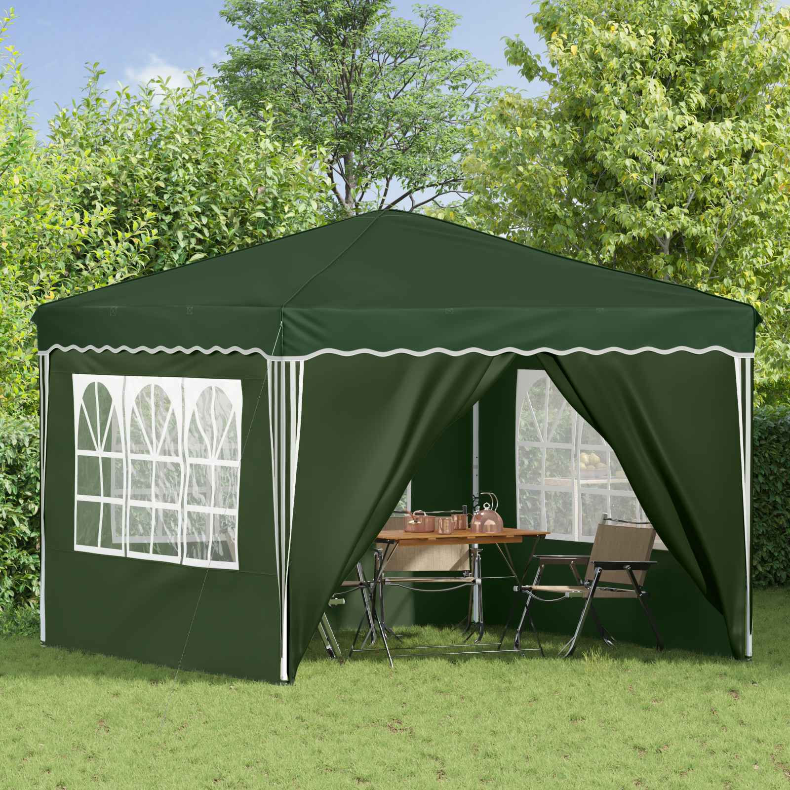 Tenda per feste a pop-up 288 x 288 x 245 cm Verde