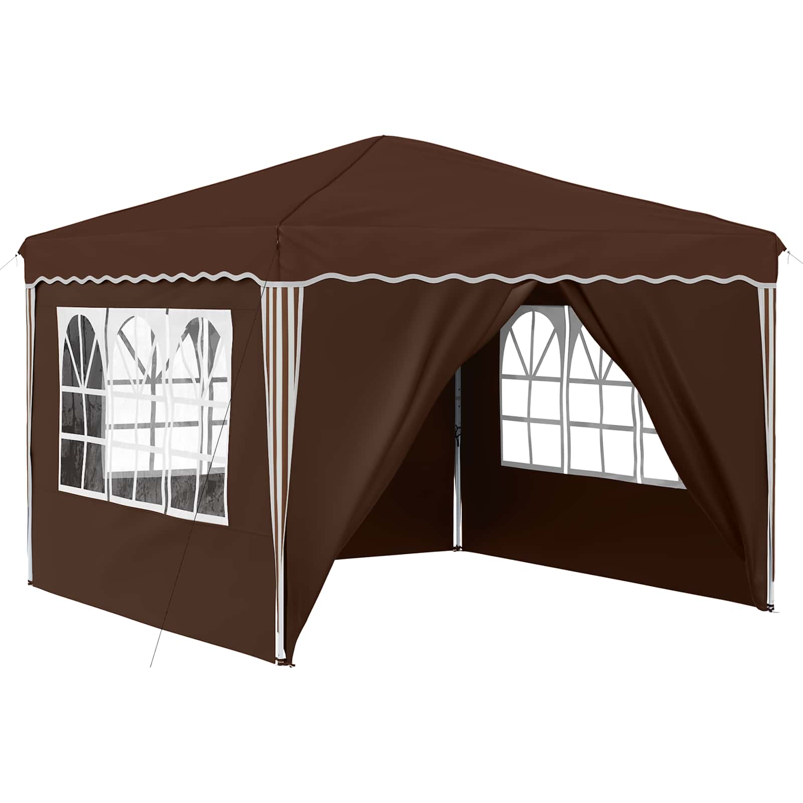 Tenda per feste a pop-up 288 x 288 x 245 cm Marrone