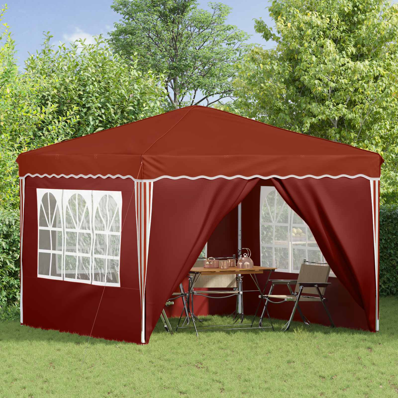 Tenda per feste a pop-up 288 x 288 x 245 cm Terracotta