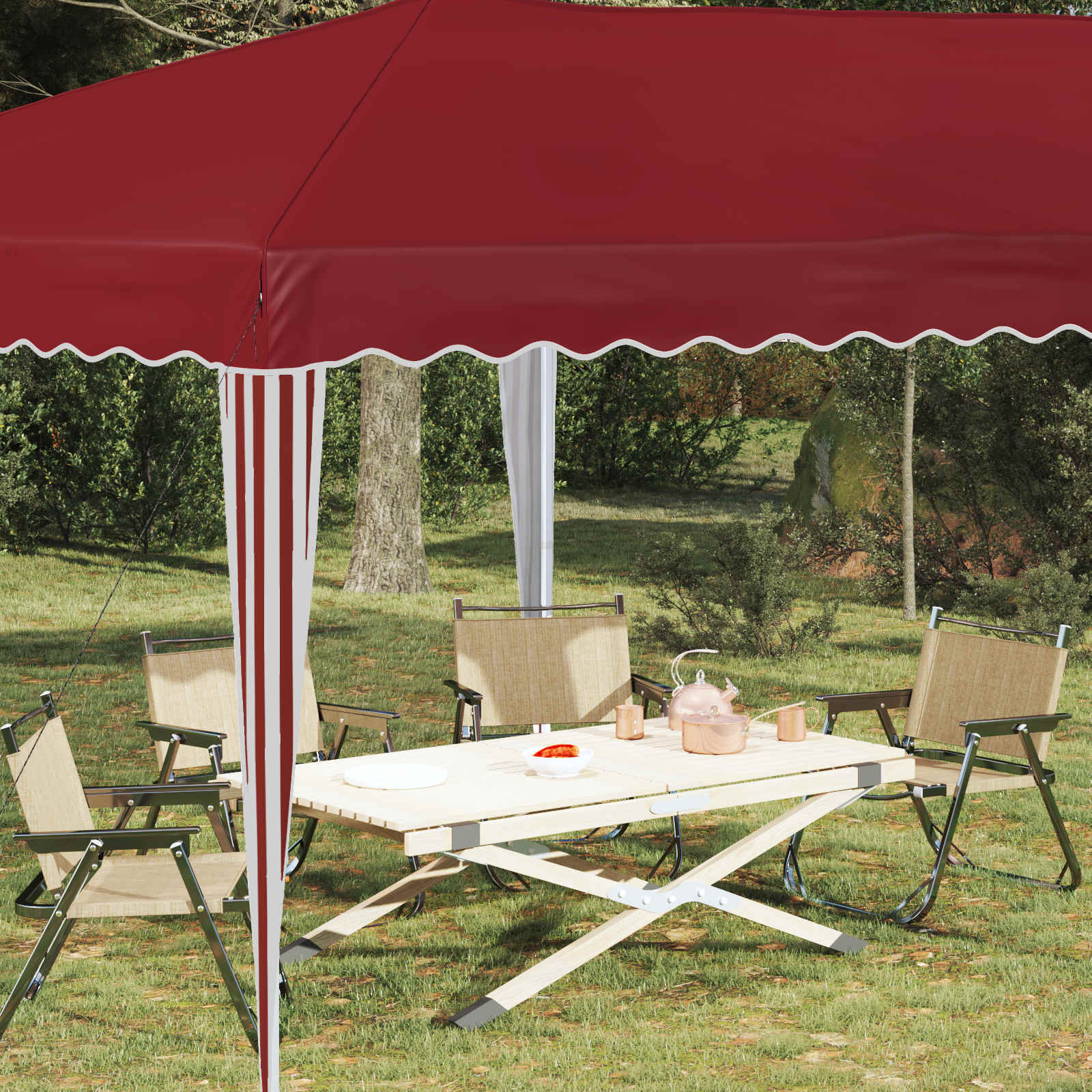 Tenda per feste a pop-up 575 x 290 x 245 cm Borgogna