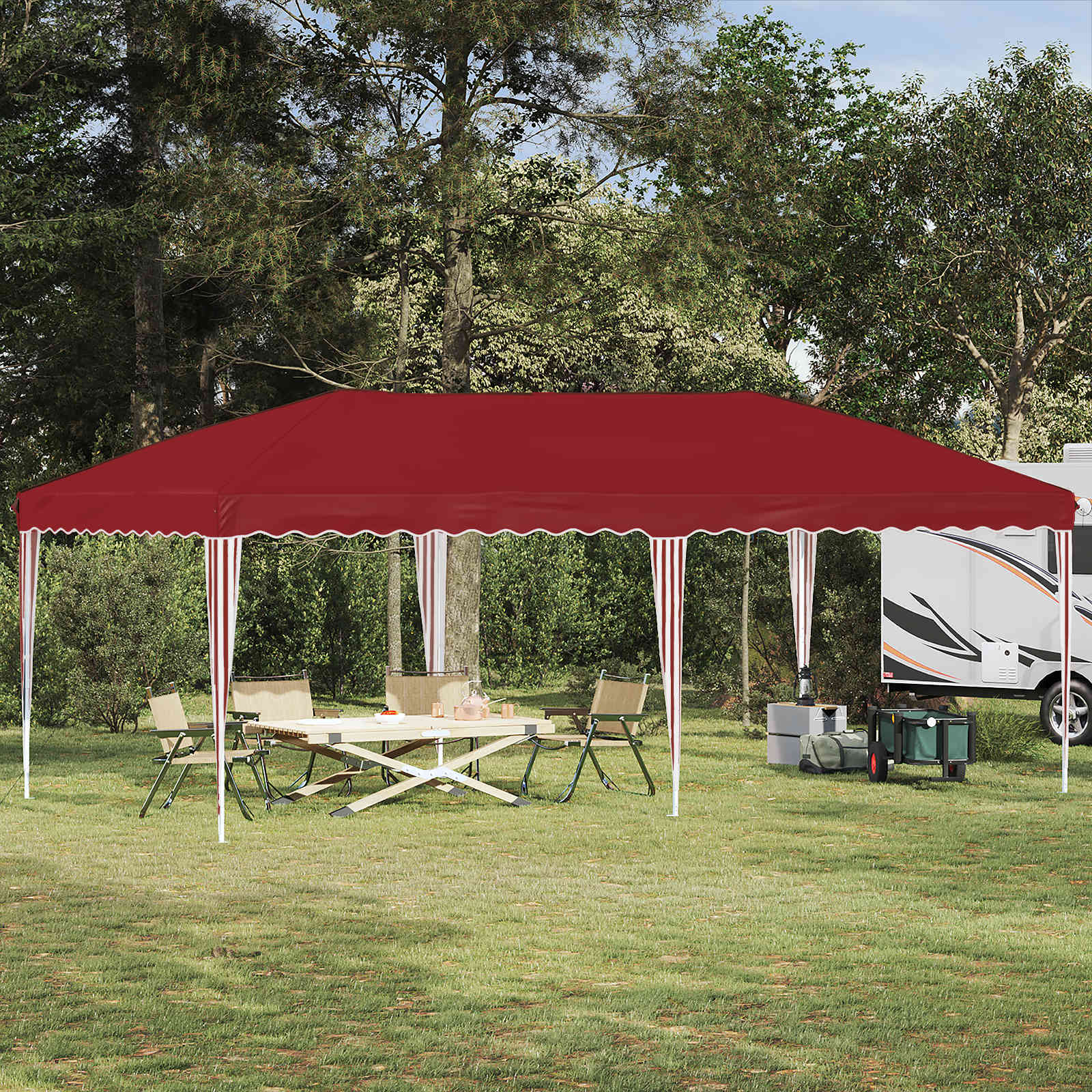 Tenda per feste a pop-up 575 x 290 x 245 cm Borgogna