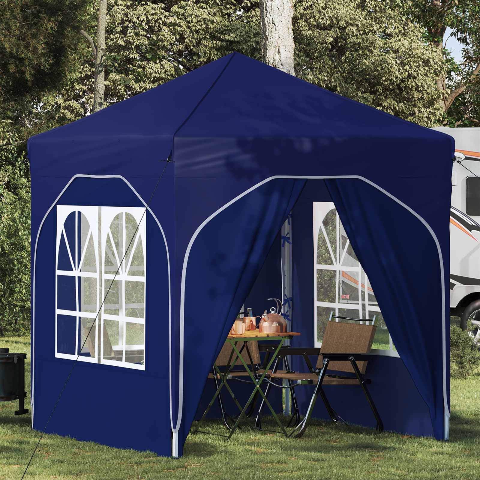 Tenda per feste a pop-up 192 x 192 x 245 cm Blu