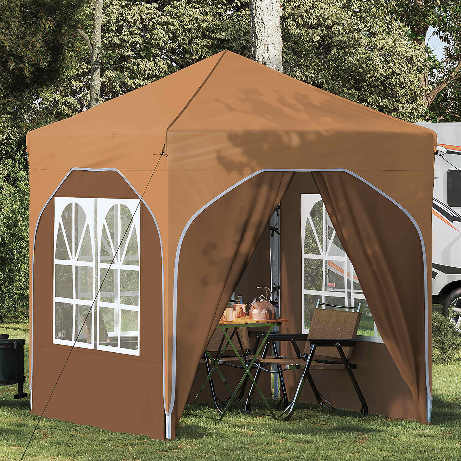 Tenda per feste a pop-up 192 x 192 x 245 cm Beige