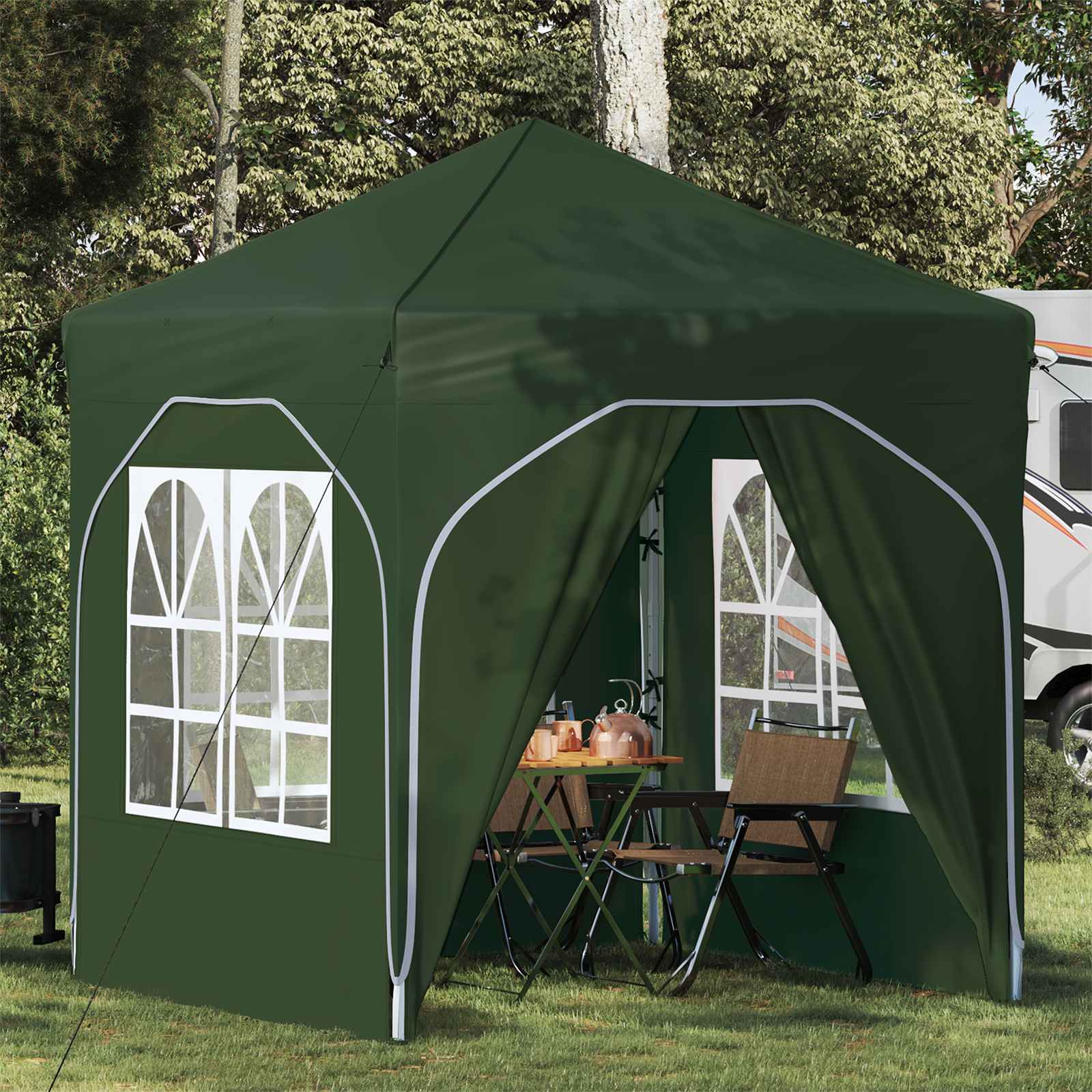 Tenda per feste a pop-up 192 x 192 x 245 cm Verde