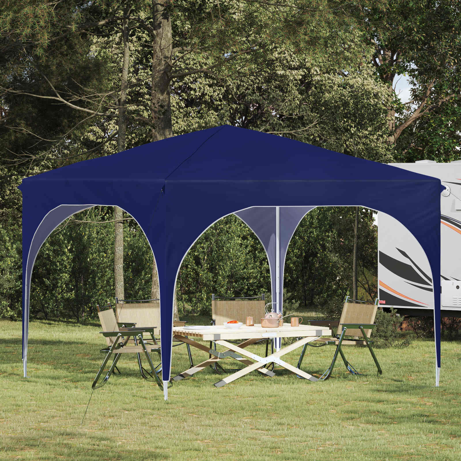 Tenda per feste a pop-up 290 x 290 x 245 cm Blu