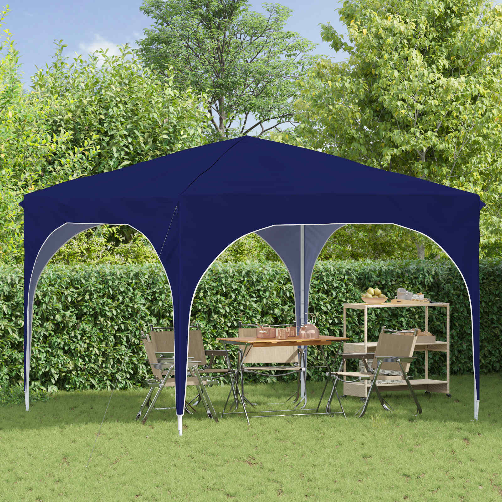 Tenda per feste a pop-up 290 x 290 x 245 cm Blu
