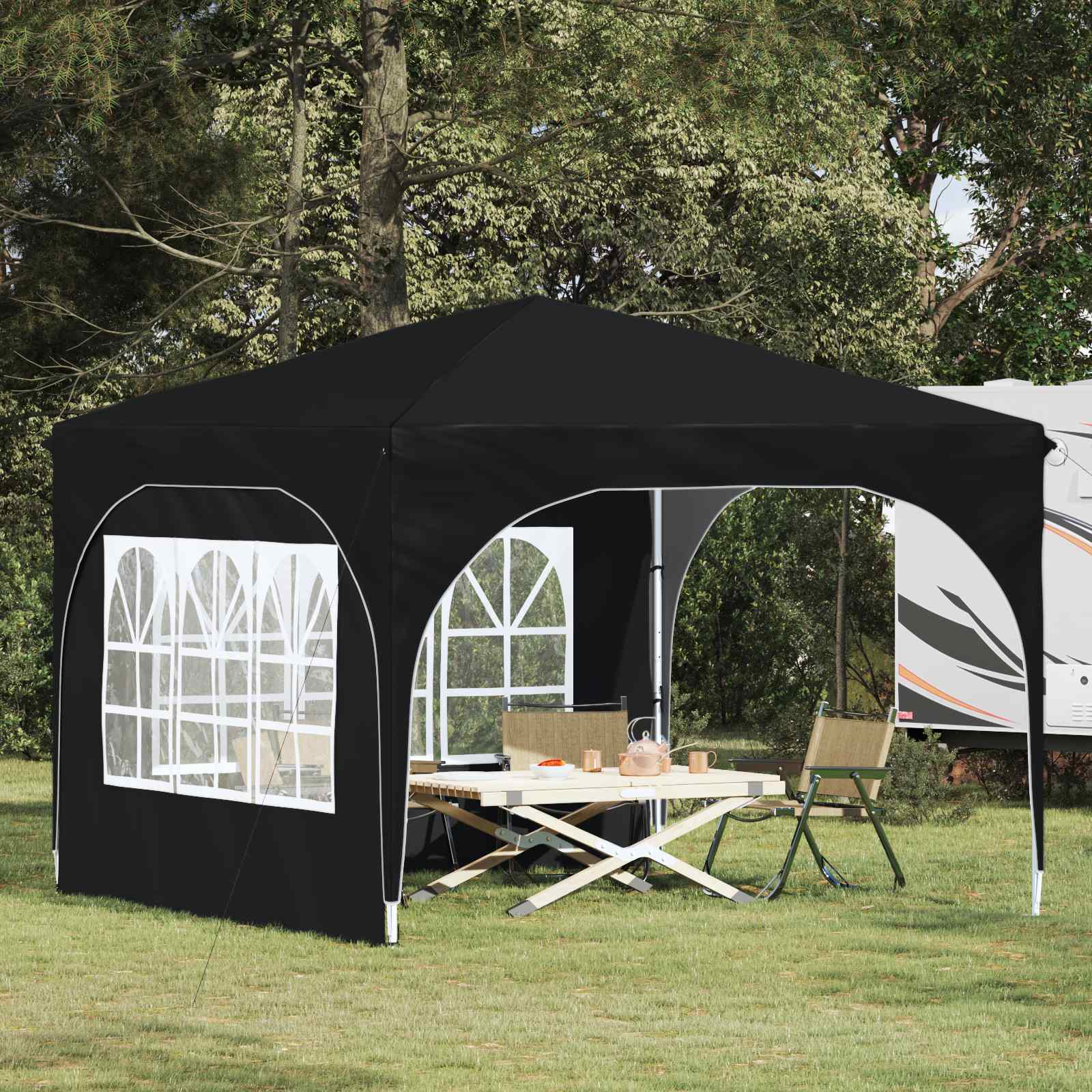 Tenda per feste a pop-up 290 x 290 x 245 cm Antracite