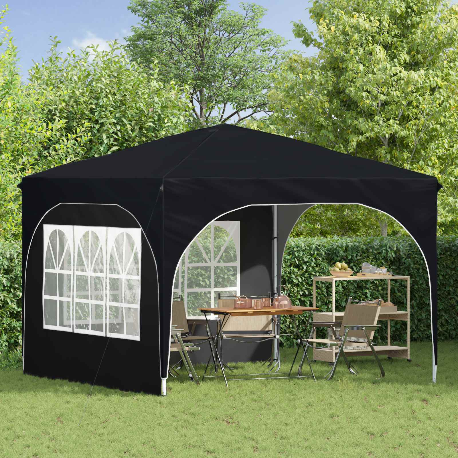 Tenda per feste a pop-up 290 x 290 x 245 cm Antracite