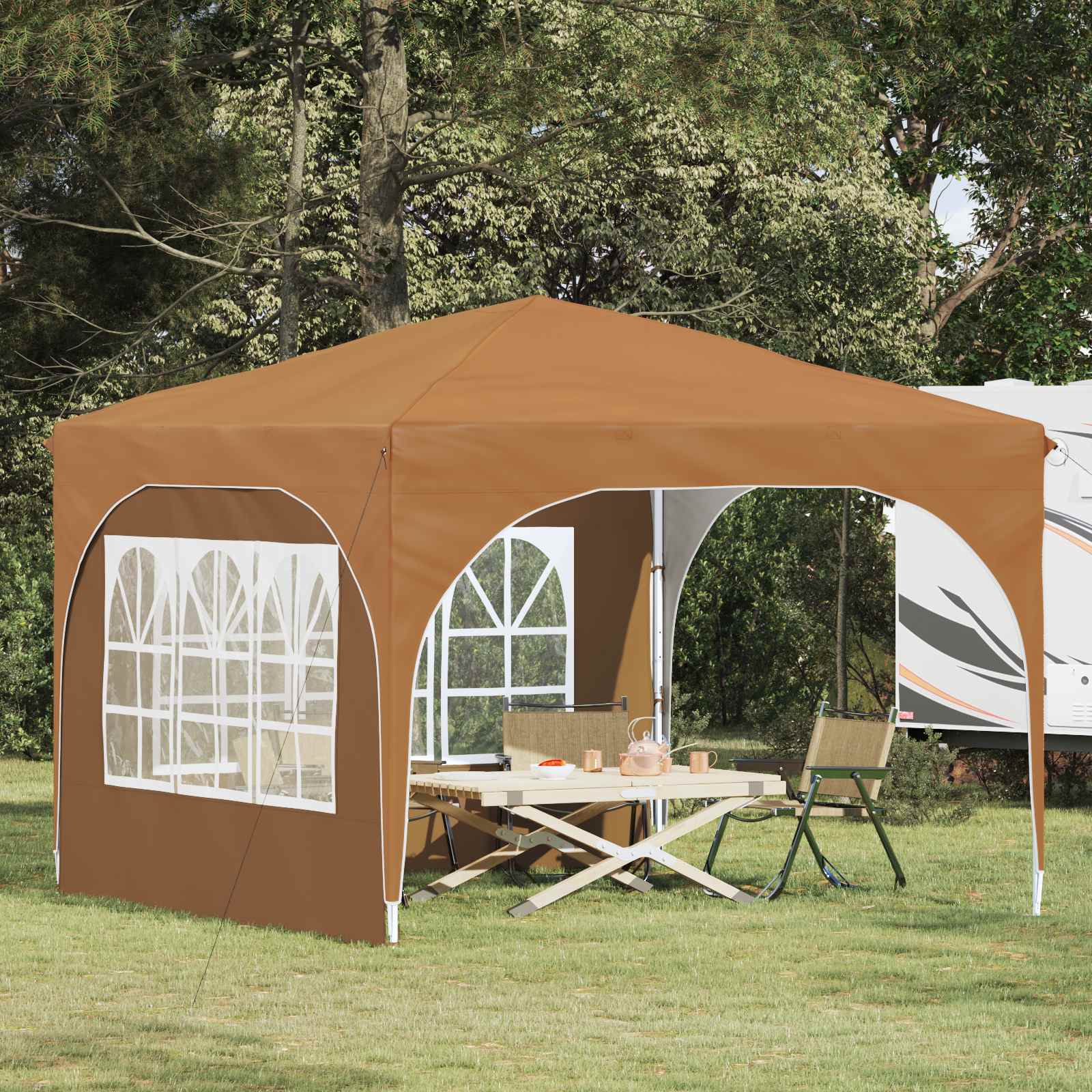 Tenda per feste a pop-up 290 x 290 x 245 cm Beige