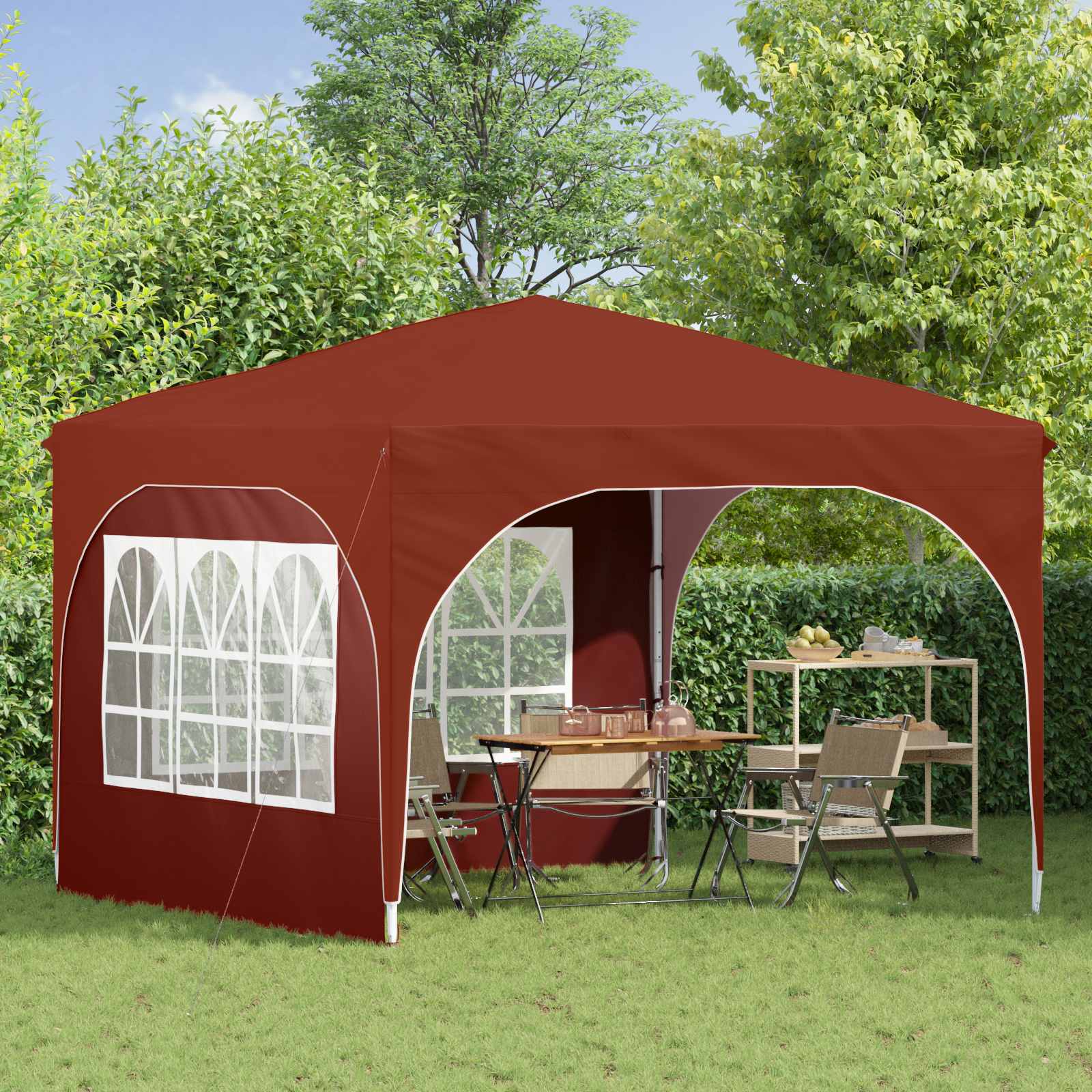 Tenda per feste a pop-up 290 x 290 x 245 cm Terracotta