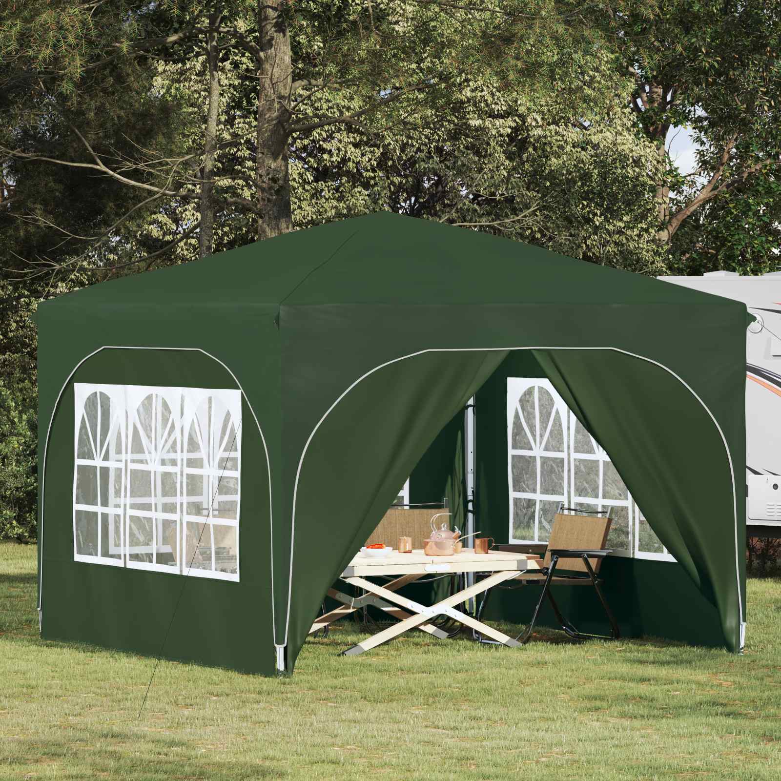 Tenda per feste a pop-up 290 x 290 x 245 cm Verde