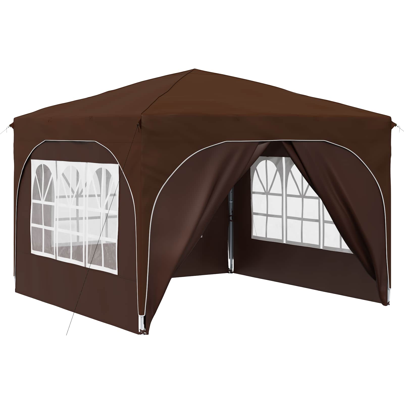 Tenda per feste a pop-up 290 x 290 x 245 cm Marrone