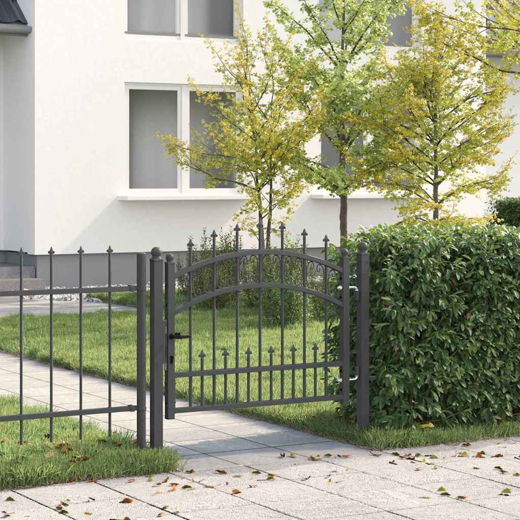 Cancello con Punta a Lancia KAMPEN 103 x 75 cm Acciaio Grigio