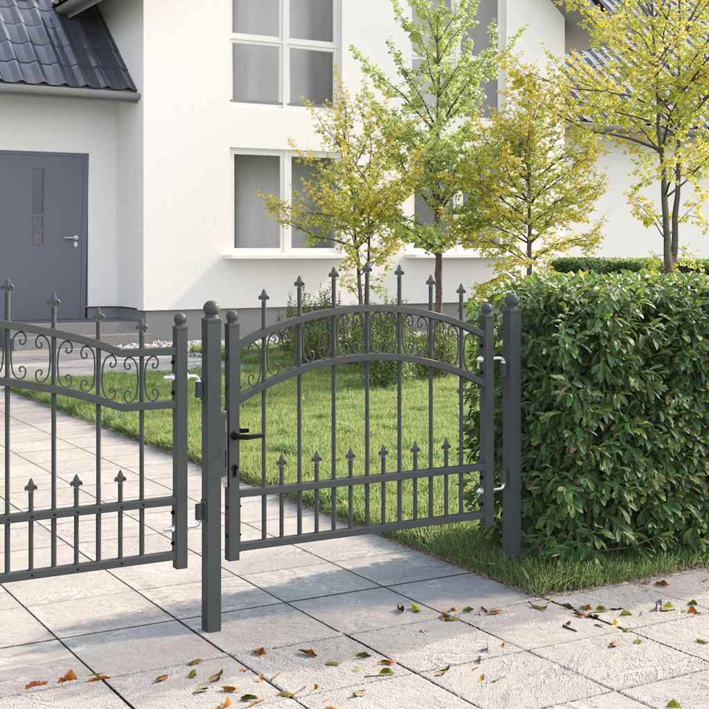 Cancello con Punta a Lancia KAMPEN 103 x 75 cm Acciaio Grigio
