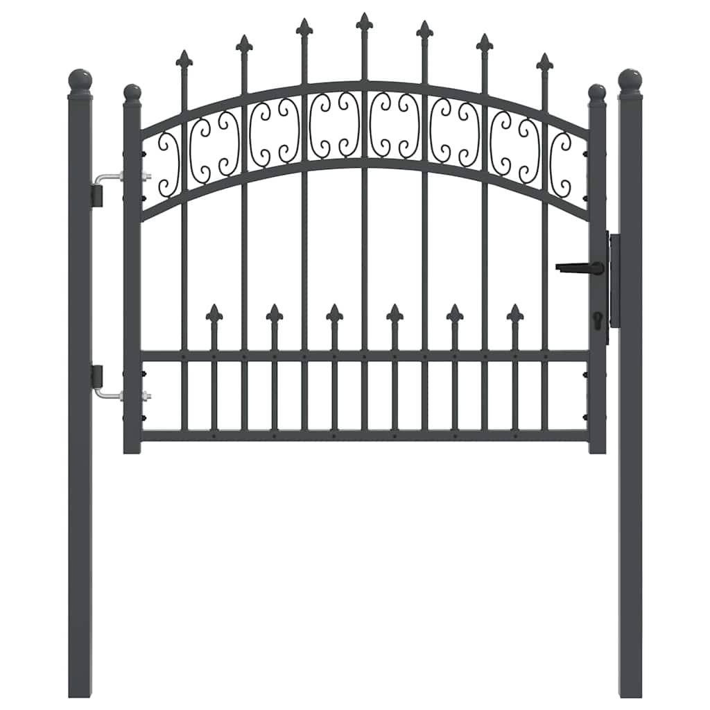 Cancello con Punta a Lancia KAMPEN 103 x 75 cm Acciaio Grigio