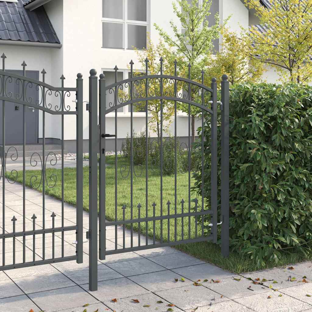 Cancello con Punta a Lancia KAMPEN 103 x 175 cm Acciaio Grigio