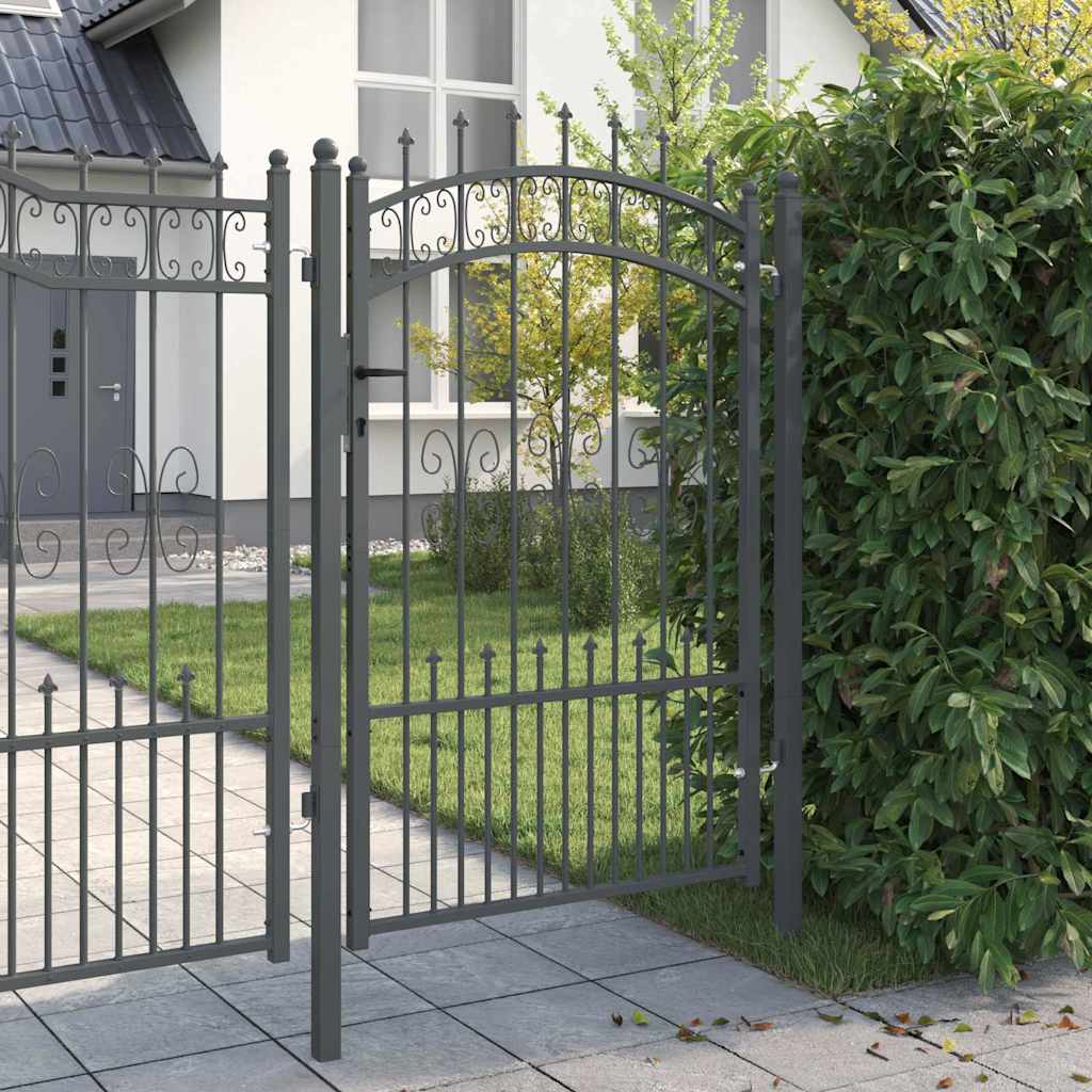 Cancello con Punta a Lancia KAMPEN 103 x 200 cm Acciaio Grigio