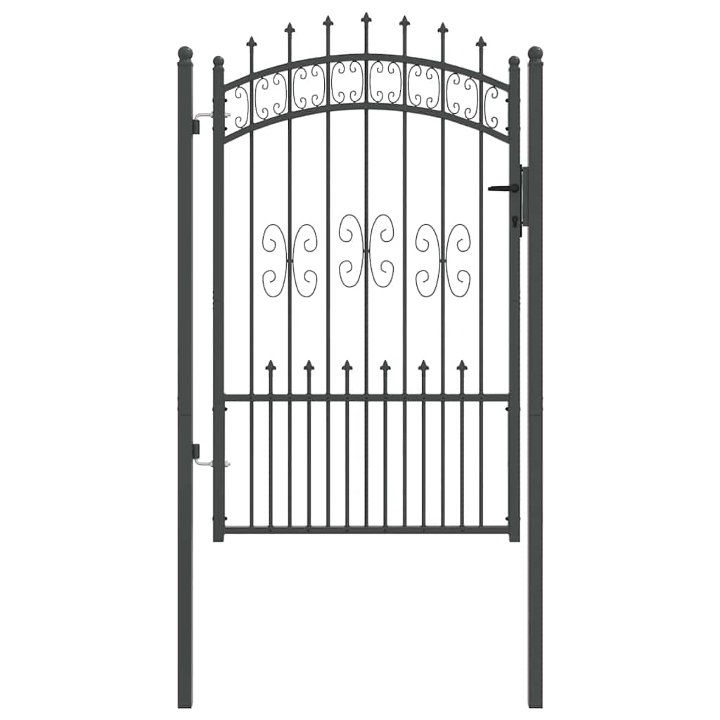 Cancello con Punta a Lancia KAMPEN 103 x 200 cm Acciaio Grigio