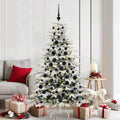 Set di Palle di Natale 120 pz Nero Ø 6 cm Plastica 300 LED