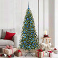 Set di Palle di Natale 120 pz Blu Ø 6 cm Plastica 300 LED