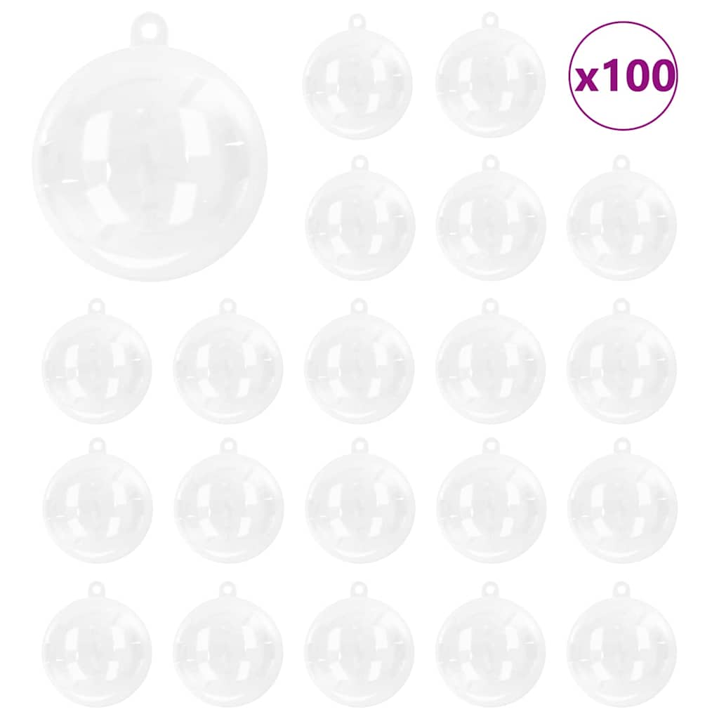 Set di Palle di Natale 100 pz Trasparente Ø 10 cm LED