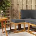 Panca Sgabello con cuscino Naturale e Antracite 43 x 43 x 37 cm