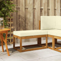 Panca da giardino con cuscino Naturale e Crema 79 x 43 x 37 cm