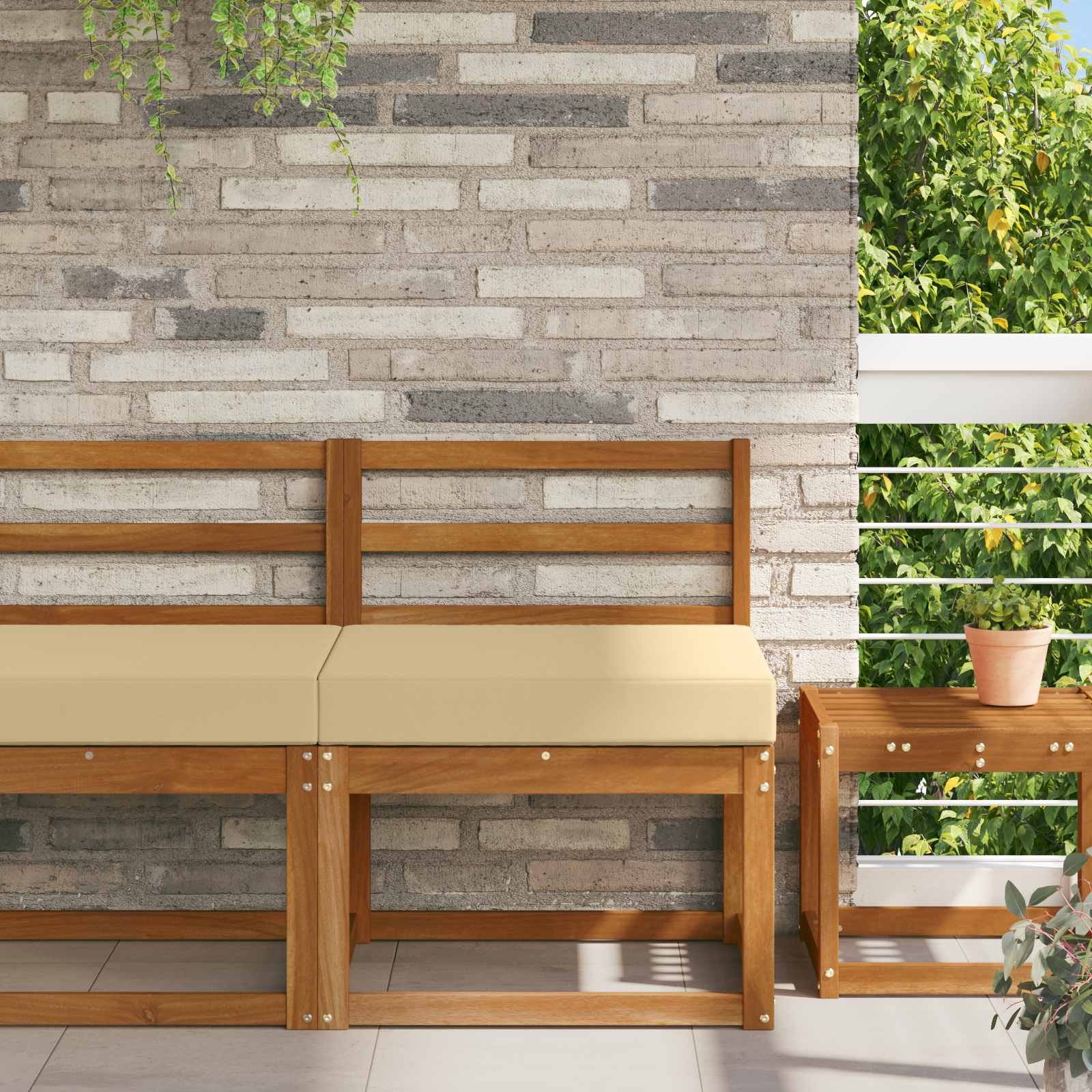 Cuscino per divano da esterno Beige 60 x 60 x 8 cm Poliestere