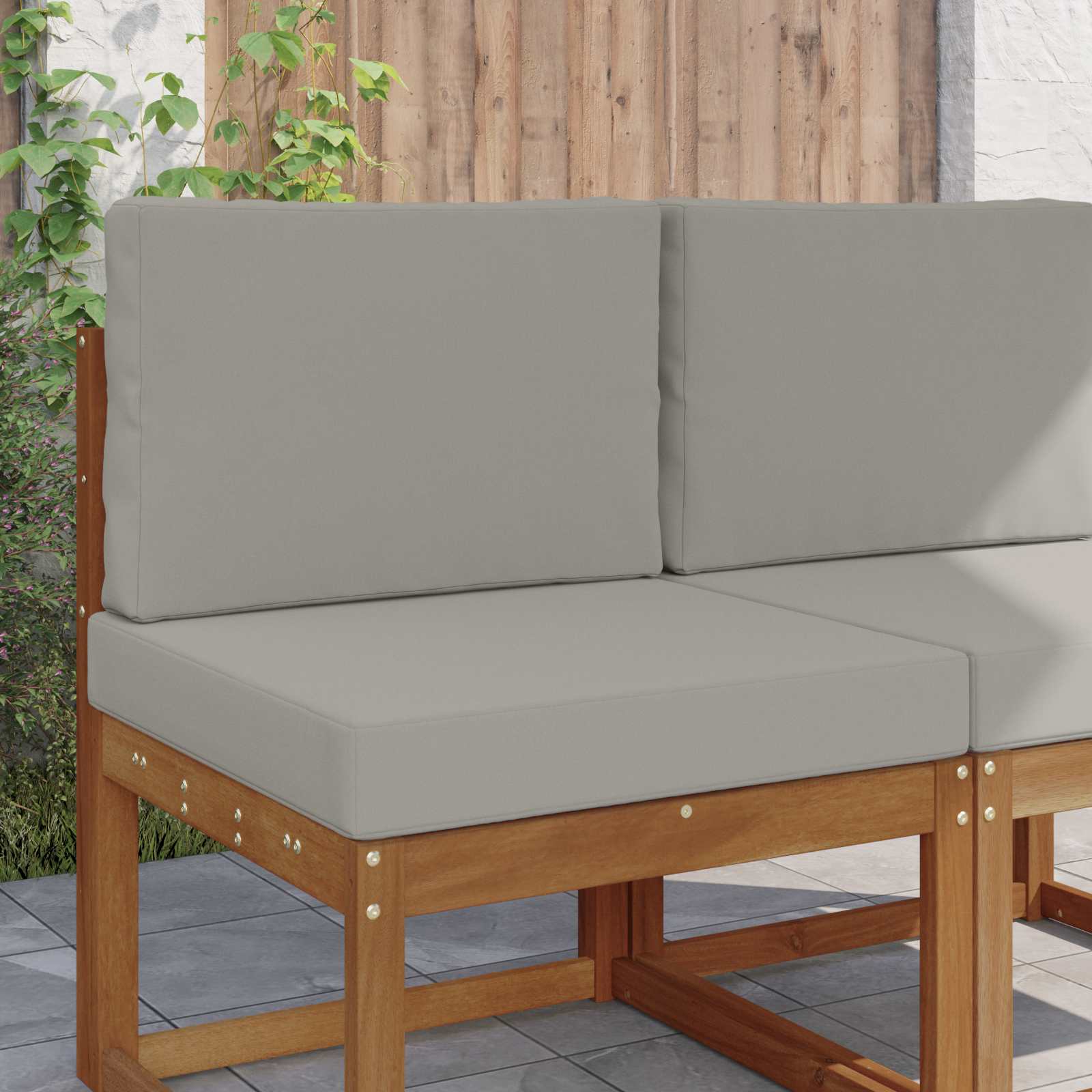 Cuscino per divano da esterno Poliestere Grigio 60 x 60 x 8 cm