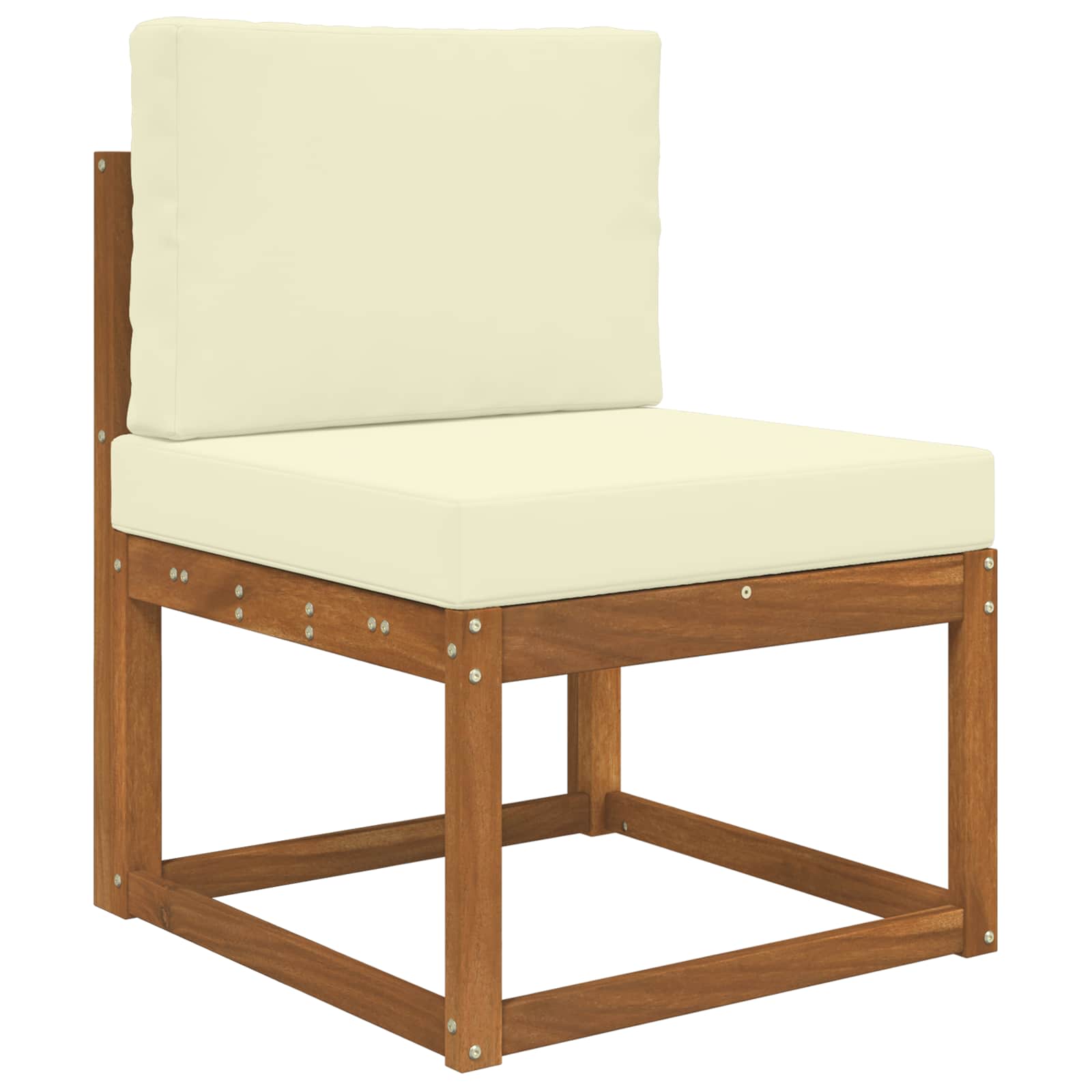 Cuscino per divano da esterno Poliestere Crema 60 x 60 x 8 cm