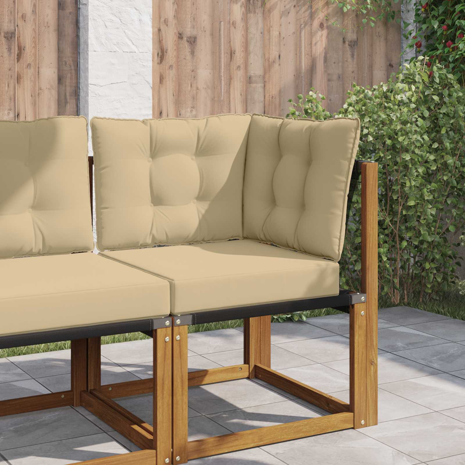 Cuscino per divano da esterno Poliestere Beige 60 x 40 x 10 cm