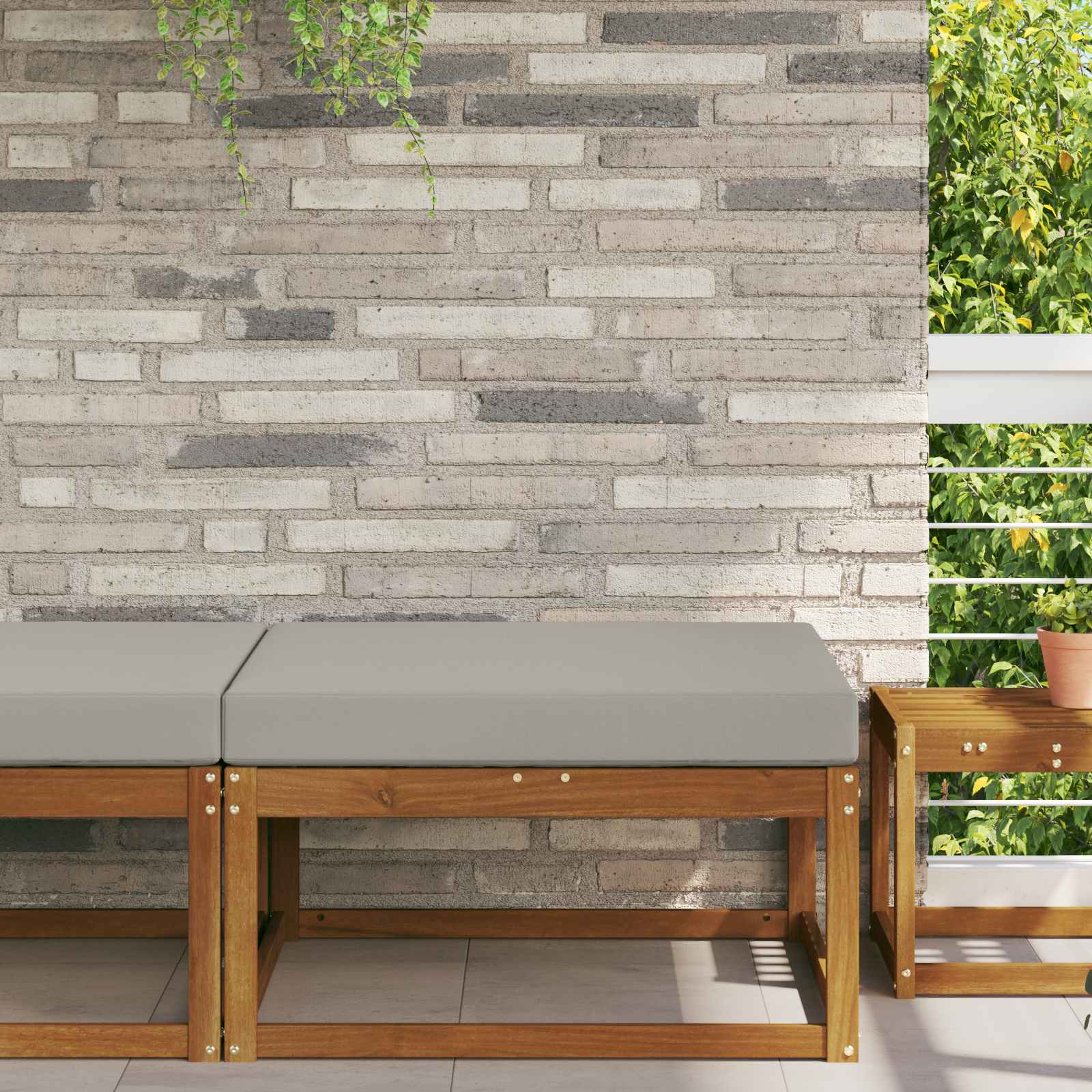 Cuscino per divano da esterno Grigio 80 x 80 x 8 cm Poliestere