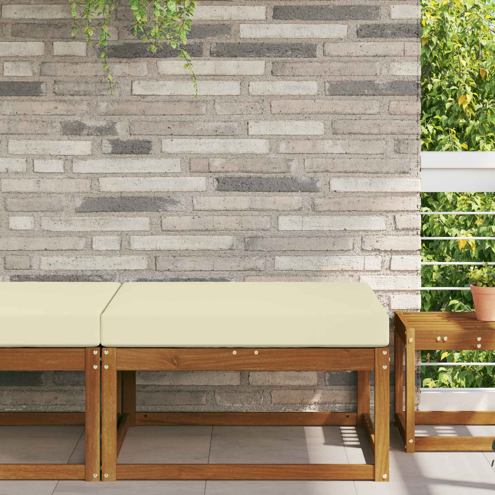Cuscino per divano da esterno Crema 80 x 80 x 8 cm Poliestere
